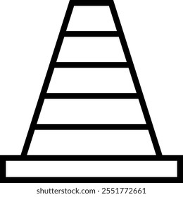 icono de cono de tráfico. Diseño de estilo lineal delgado aislado sobre fondo blanco