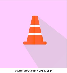 traffic cone icon, vector