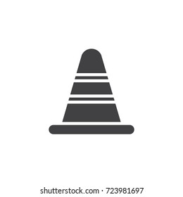 Traffic cone icon vector, filled flat sign, solid pictogram isolated on white. Symbol, logo illustration.