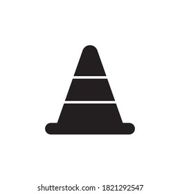 traffic cone icon vector glyph style design. isolated on white background