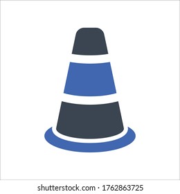Icono de cono de tráfico, gráficos vectoriales
