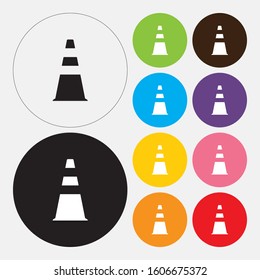Traffic cone icon. Vector illustration eps 10