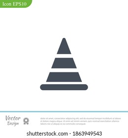 icono de cono de tráfico. Ilustración del vector EPS 10.