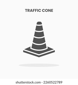 Traffic Cone icon vector illustration glyph style. Great used for web, app, digital product, presentation, UI and many more.