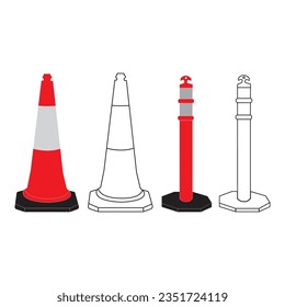Traffic cone icon vector illustration symbol design