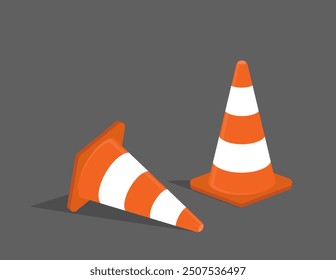 Traffic Cone icon vector illustration,  Traffic alert safety concept. Traffic Cones Safety Equipment, Road Safety sign and Construction for Creative Projects tools isolated. traffic barrier stand, 