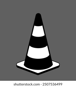 Ilustración vectorial del icono del cono del tráfico, concepto de seguridad de la alerta del tráfico. Equipo de seguridad de conos de tráfico, señal de seguridad vial y herramientas de construcción para proyectos creativos aislados. soporte de barrera de tráfico, 