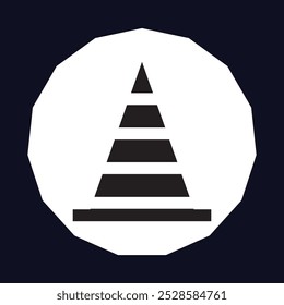 Icono de cono de tráfico. Ilustración vectorial.