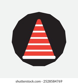 Icono de cono de tráfico. Ilustración vectorial.