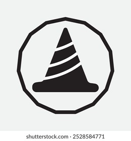 traffic cone icon. vector illustration.