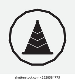 traffic cone icon. vector illustration.
