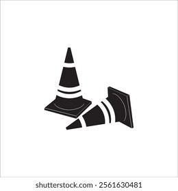 TRAFFIC CONE ICON VECTOR ILLUSTRATION SYMBOL DESIGN