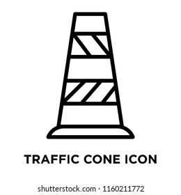 Traffic cone icon vector isolated on white background, Traffic cone transparent sign , linear symbol and stroke design elements in outline style
