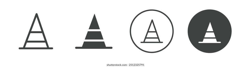 Traffic cone icon Vector logo outline