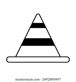 traffic cone icon vector on white background