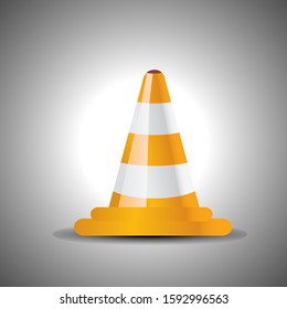 Traffic cone icon vector, orange traffic cone isolated design.