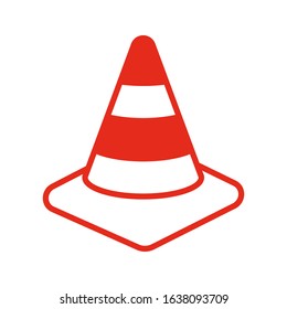 Traffic cone icon vector sign and symbol on trendy design