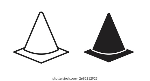 Símbolo de la señal del Vector del icono del cono del tráfico