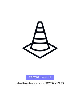 Traffic cone Symbol Vektorgrafik Design Vorlage. Bearbeitbarer Strich.