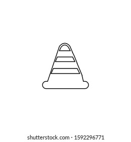 Traffic cone icon. Way caution symbol. Logo design element