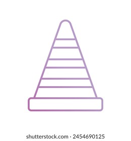 traffic cone icon with white background vector stock illustration
