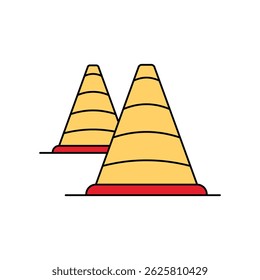 traffic cone icon with white background vector stock illustration