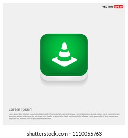 traffic cone iconGreen Web Button - Free vector icon