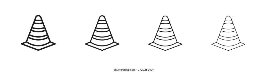 Iconos de cono de tráfico Esquema del símbolo de Vector