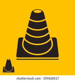 traffic cone icon.vector illustration.