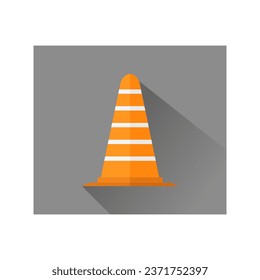 Cono de tráfico ilustrado en vector sobre el fondo