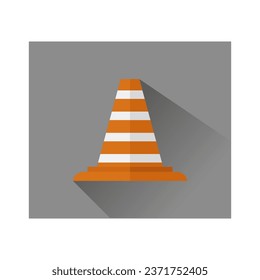 Cono de tráfico ilustrado en vector sobre el fondo