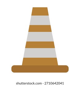 Cono de tráfico ilustrado en Vector sobre fondo blanco