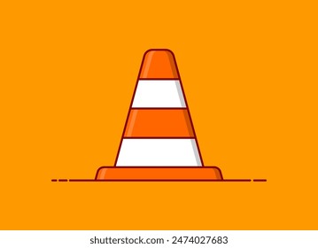 Traffic cone illustration. Traffic cone icon. Vector traffic cone.