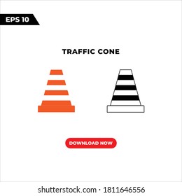 Diseño vectorial de ilustración de cono de tráfico