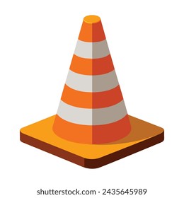 Traffic cone isolated illustration on white background