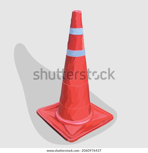 Traffic cone isolated realistic hand drawn\
illustrations and\
vectors