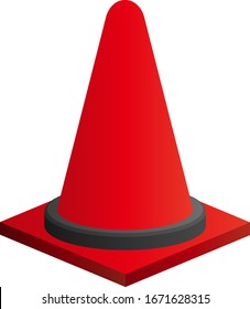 Ilustración vectorial aislada de conos de tráfico