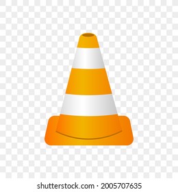 Traffic cone isolated vector illustration.