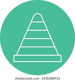 Traffic Cone Line Circle Icon For Personal And Commercial Use