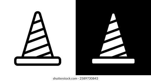 traffic cone line and glyph icon, outline and glyph vector sign, linear and glyph style pictogram isolated on white and black. labour symbol, logo, icon, illustration