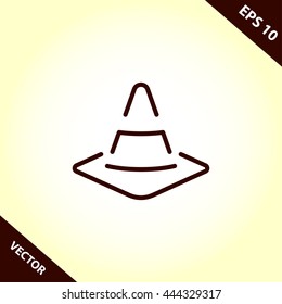 traffic cone line icon
