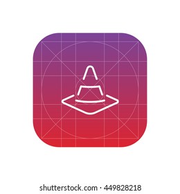 traffic cone line icon