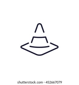 traffic cone line icon