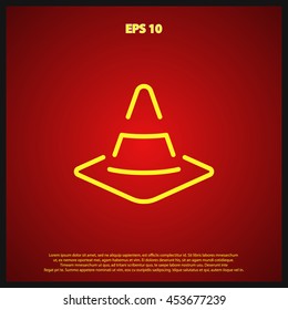 traffic cone line icon