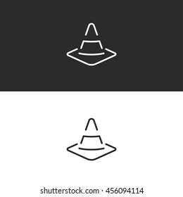 traffic cone line icon