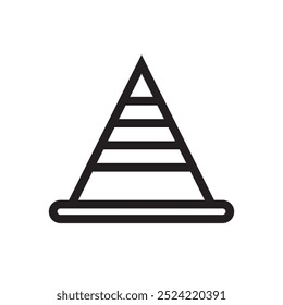 Traffic cone line icon, cone construction icon, vector design illustration isolated on white background. 