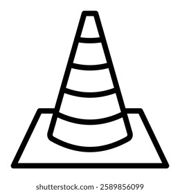 Traffic Cone Line Icon Design For Personal And Commercial Use