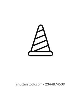 Symbol für eine Traffic-Konus-Linie einzeln auf weißem Hintergrund