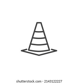 Traffic cone line icon. linear style sign for mobile concept and web design. Road cone outline vector icon. Symbol, logo illustration. Vector graphics