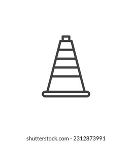 Traffic cone line icon. linear style sign for mobile concept and web design. Traffic cone outline vector icon. Symbol, logo illustration. Vector graphics